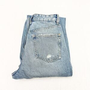 Zara Ripped Denim Cutoff Light Jeans Wide Leg Size 2